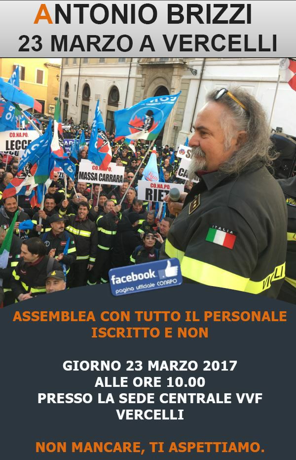 Giovedì 23 marzo il segretario generale Antonio Brizzi incontra in assemblea i colleghi di Vercelli